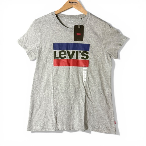 Levi's Tops - Levi's Sportswear Logo Graphic Tee Women's Large Gray NWT Crew Neck Short Sleeve